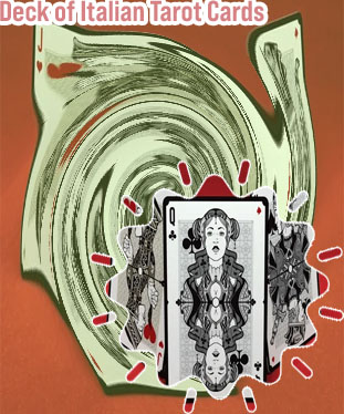 Tarot cards with playing cards